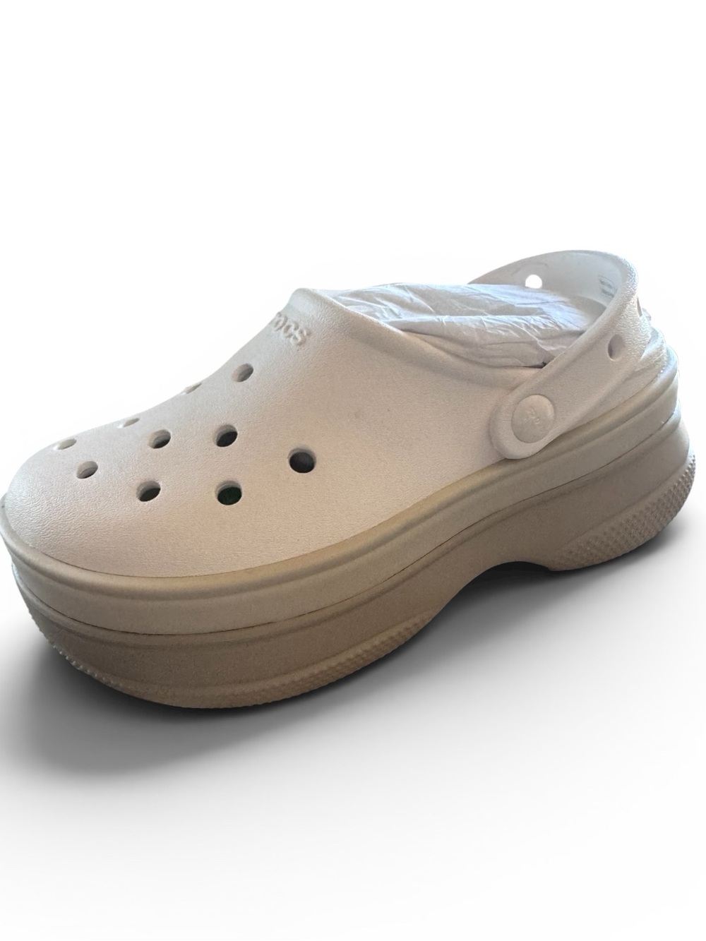 Crocs Classic Stacked Platform Clog Chalk Bone White M4/W6 NWT Elevated Clogs - Picture 5 of 11